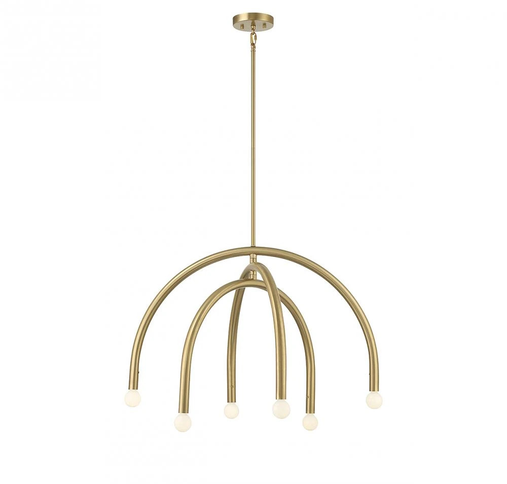 6-Light Chandelier in Natural Brass (80408H9)