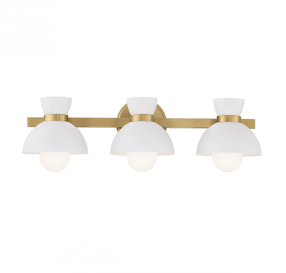 3-Light Bathroom Vanity Light in Natural Brass (80409G6)