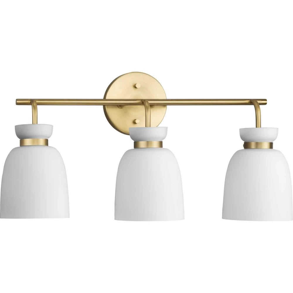 Lexie Collection Three-Light Brushed Gold Contemporary Vanity Light (AUEU6)