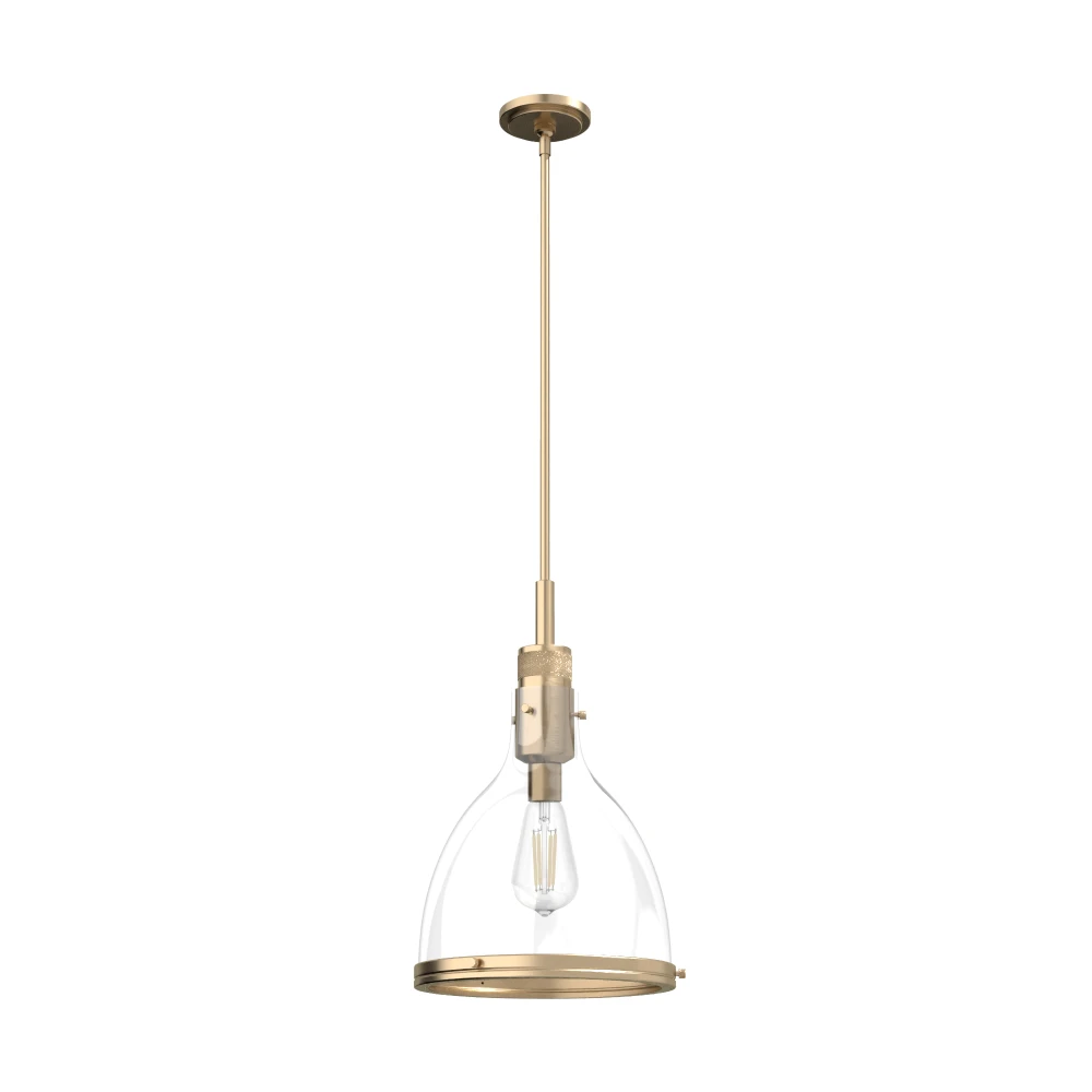 Hunter Van Nuys Alturas Gold with Clear Glass 1 Light Pendant Ceiling Light Fixture (407UGMC)