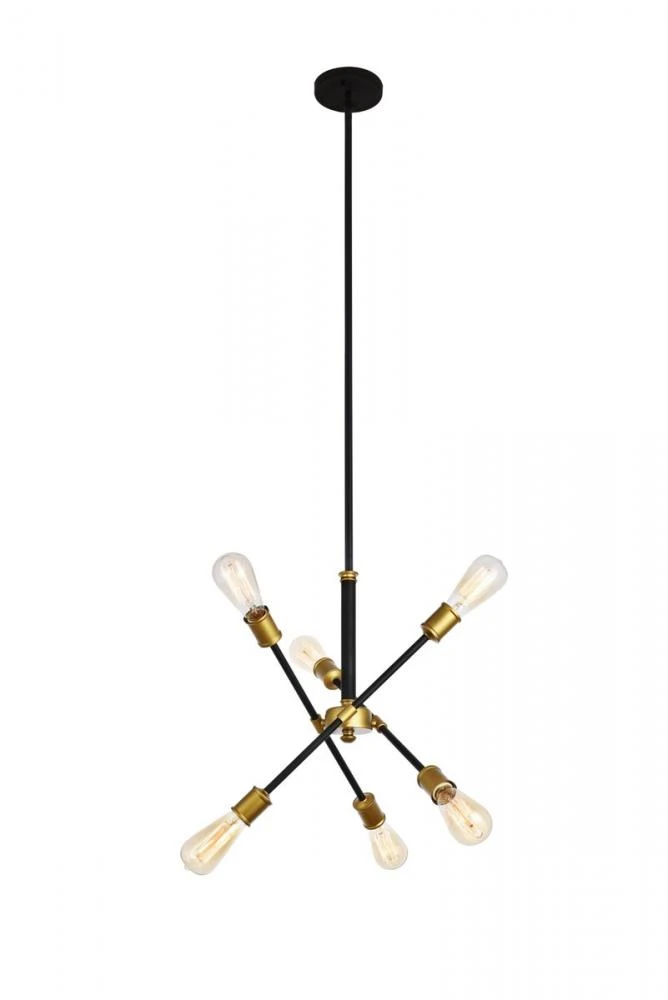 Axel 6 Lights Black Pendant (J133P)