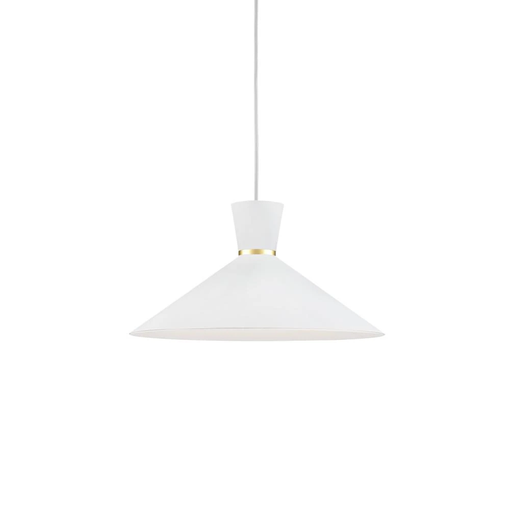 Vanderbilt 16-in White With Gold Detail 1 Light Pendant (488AL)