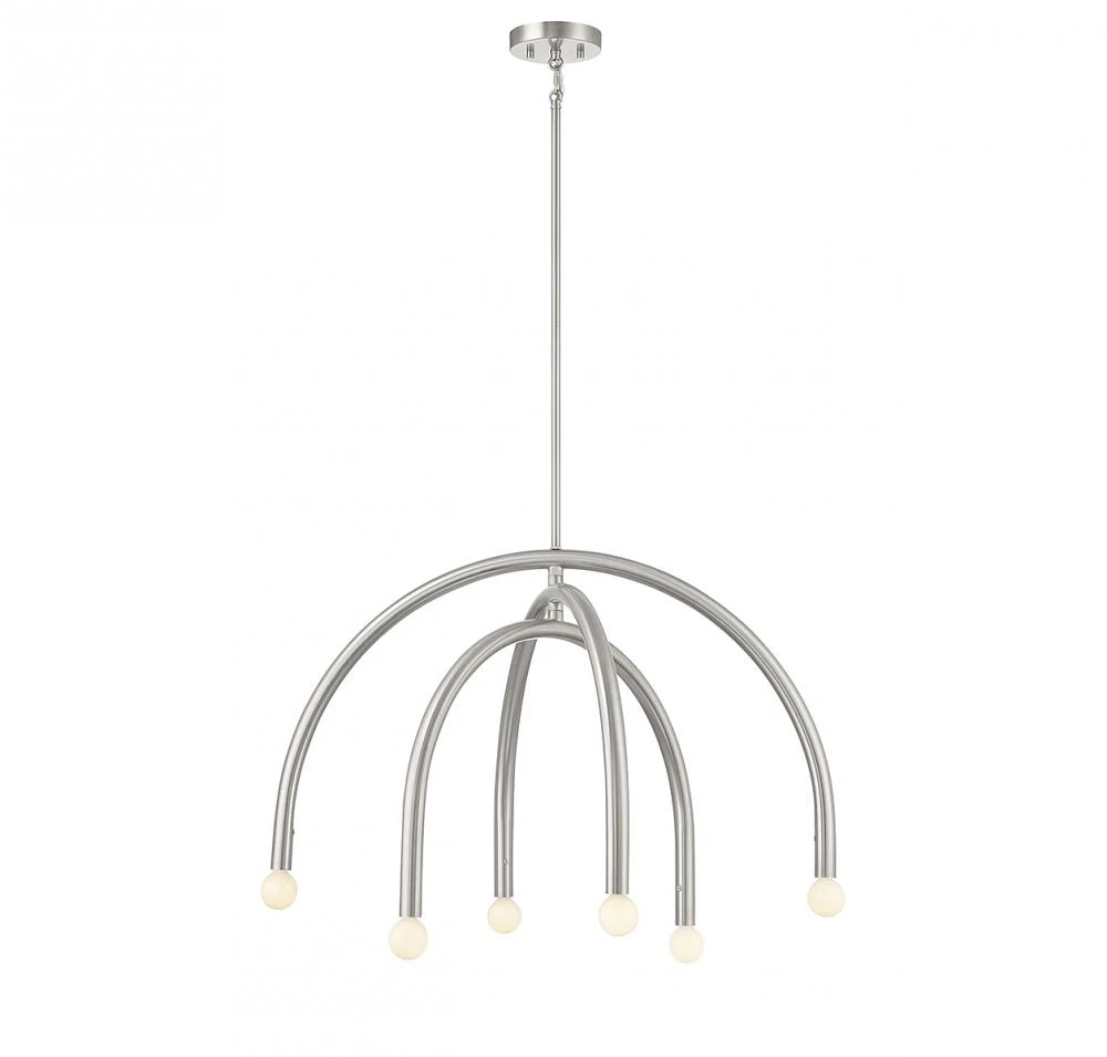 6-Light Chandelier in Brushed Nickel (80408H7)