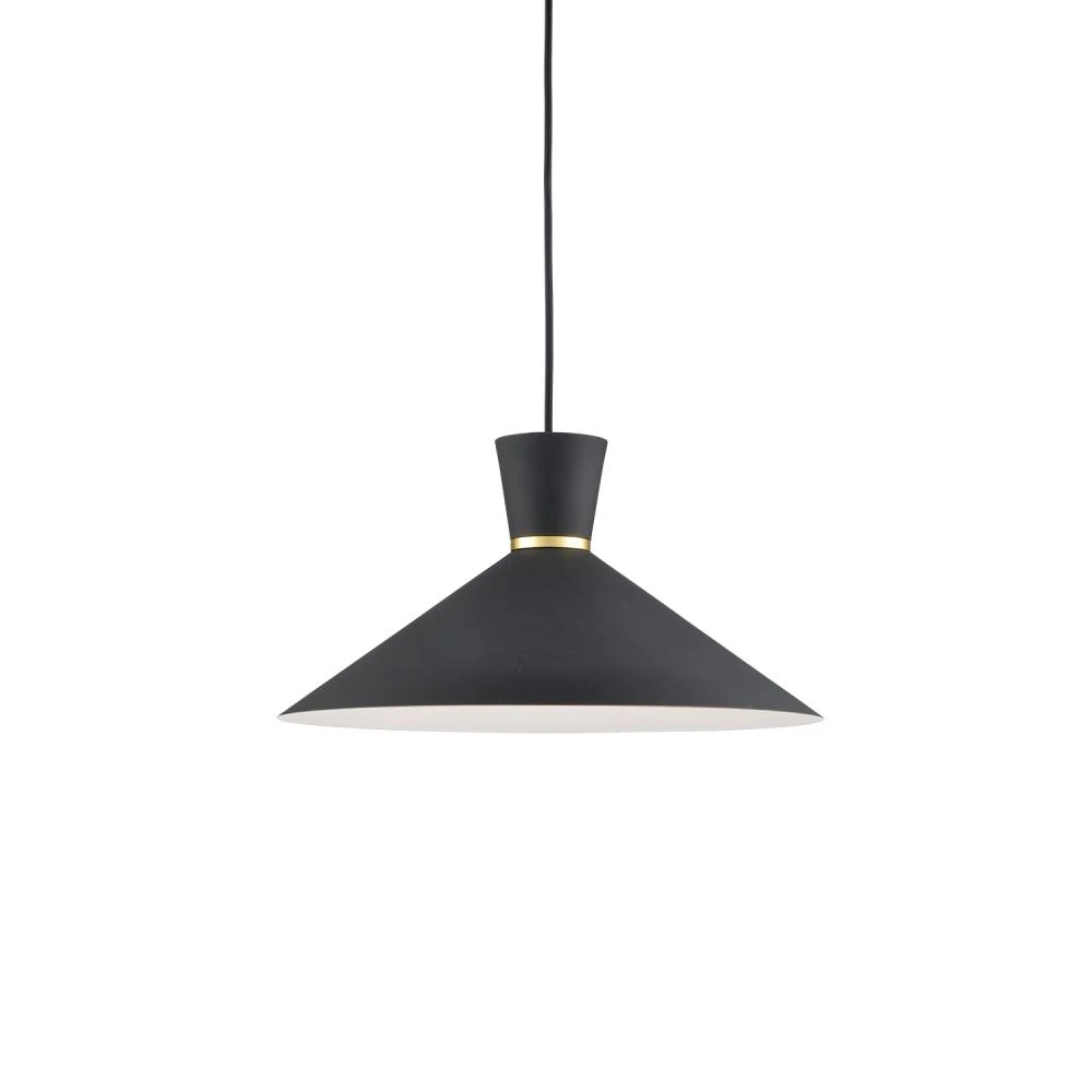 Vanderbilt 16-in Black With Gold Detail 1 Light Pendant (45GJY)