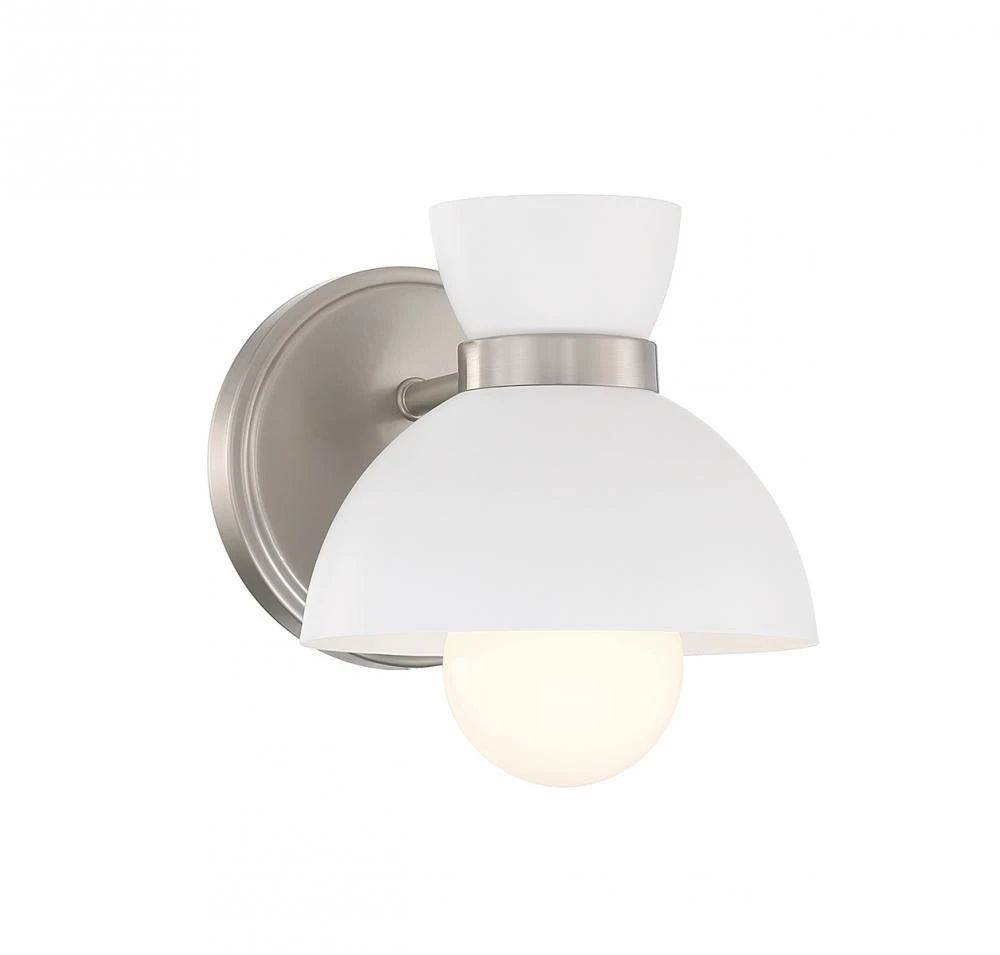 1-Light Wall Sconce in Brushed Nickel (80409GN)