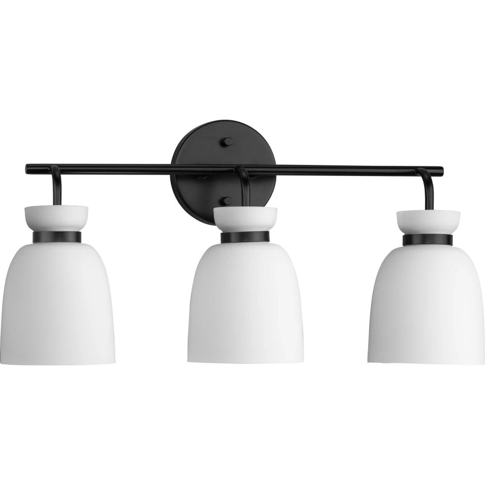 Lexie Collection Three-Light Matte Black Contemporary Vanity Light (AUFPC)