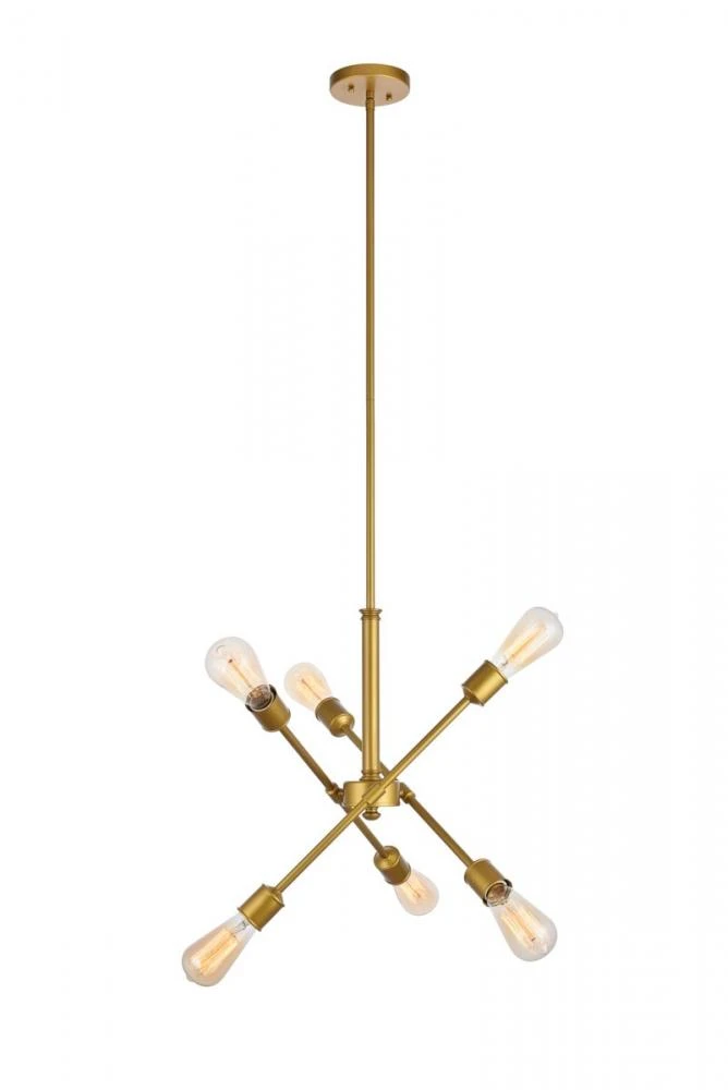 Axel 6 Lights Brass Pendant (J133J)