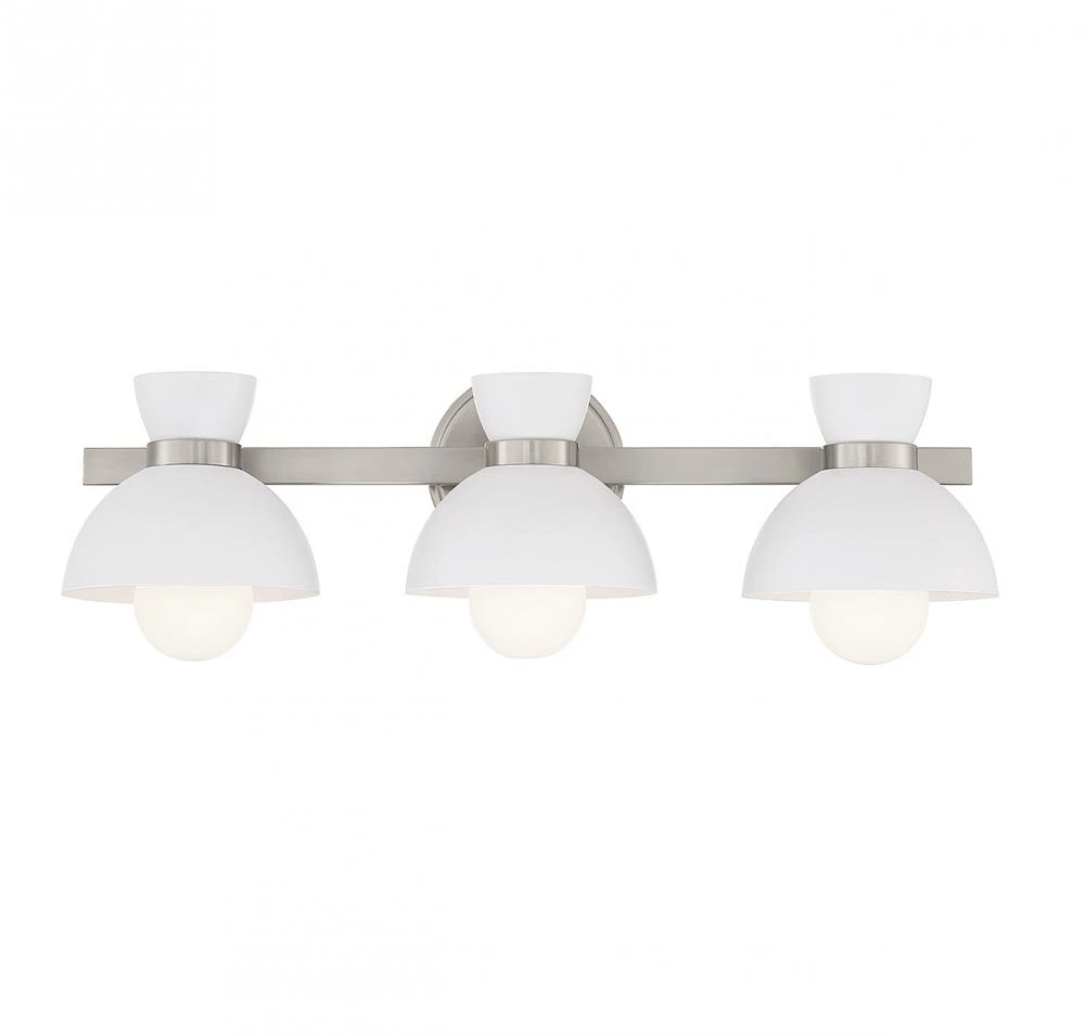 3-Light Bathroom Vanity Light in Brushed Nickel (80409G4)