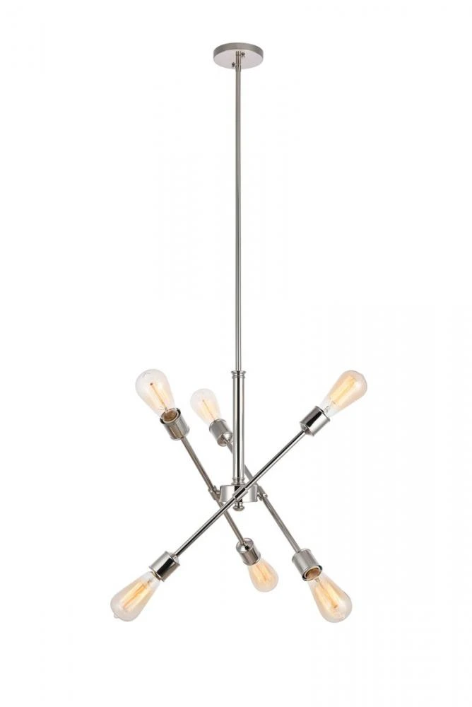 Axel 6 Lights Polished Nickel Pendant (J133D)