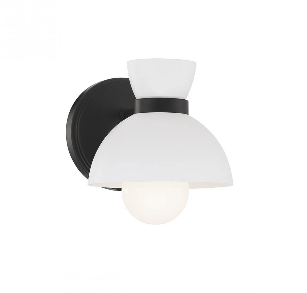 1-Light Wall Sconce in Matte Black (80409GP)